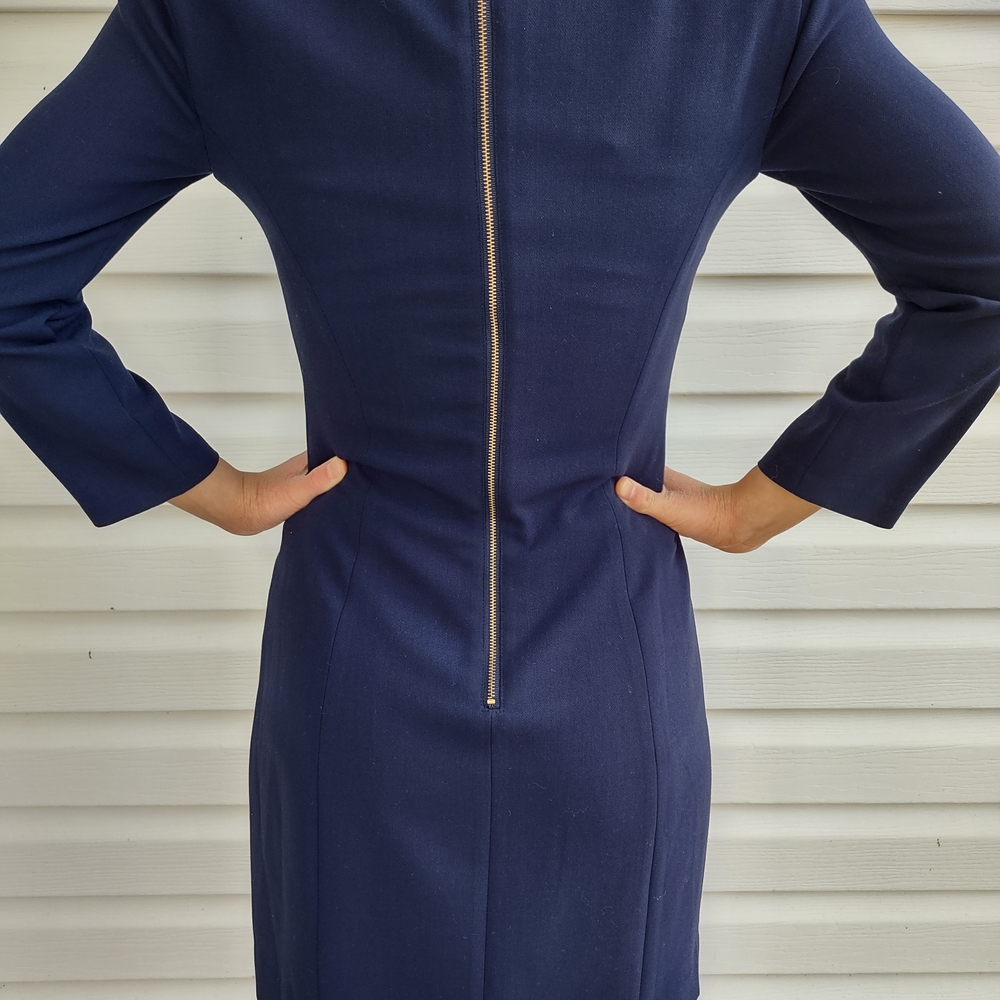 Lilly Pulitzer Navy Dress with Coral Embellishments - Picture 10 of 11